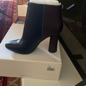 Cabi Bisset Bootie two tone burgundy and black